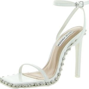 Steve Madden White Embellished Heeled Sandals